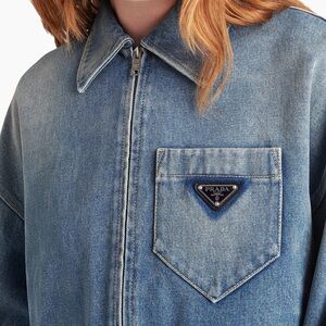 Prada Oversized Cropped Denim Jacket